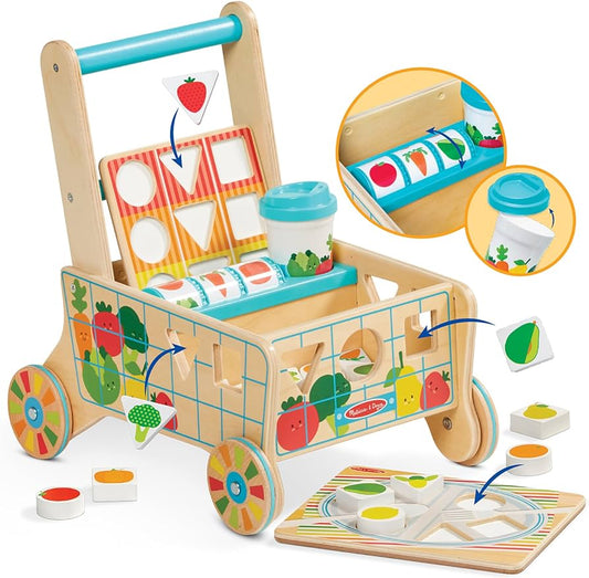 Wooden Shape Sorting Grocery Cart