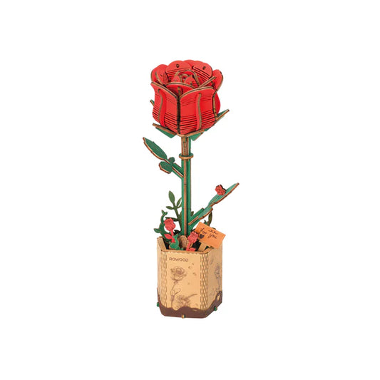 Wooden Puzzle: Red Rose