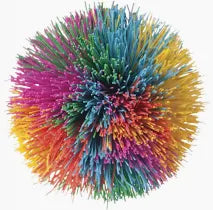 Rainbow Stringy Pom Pom Ball